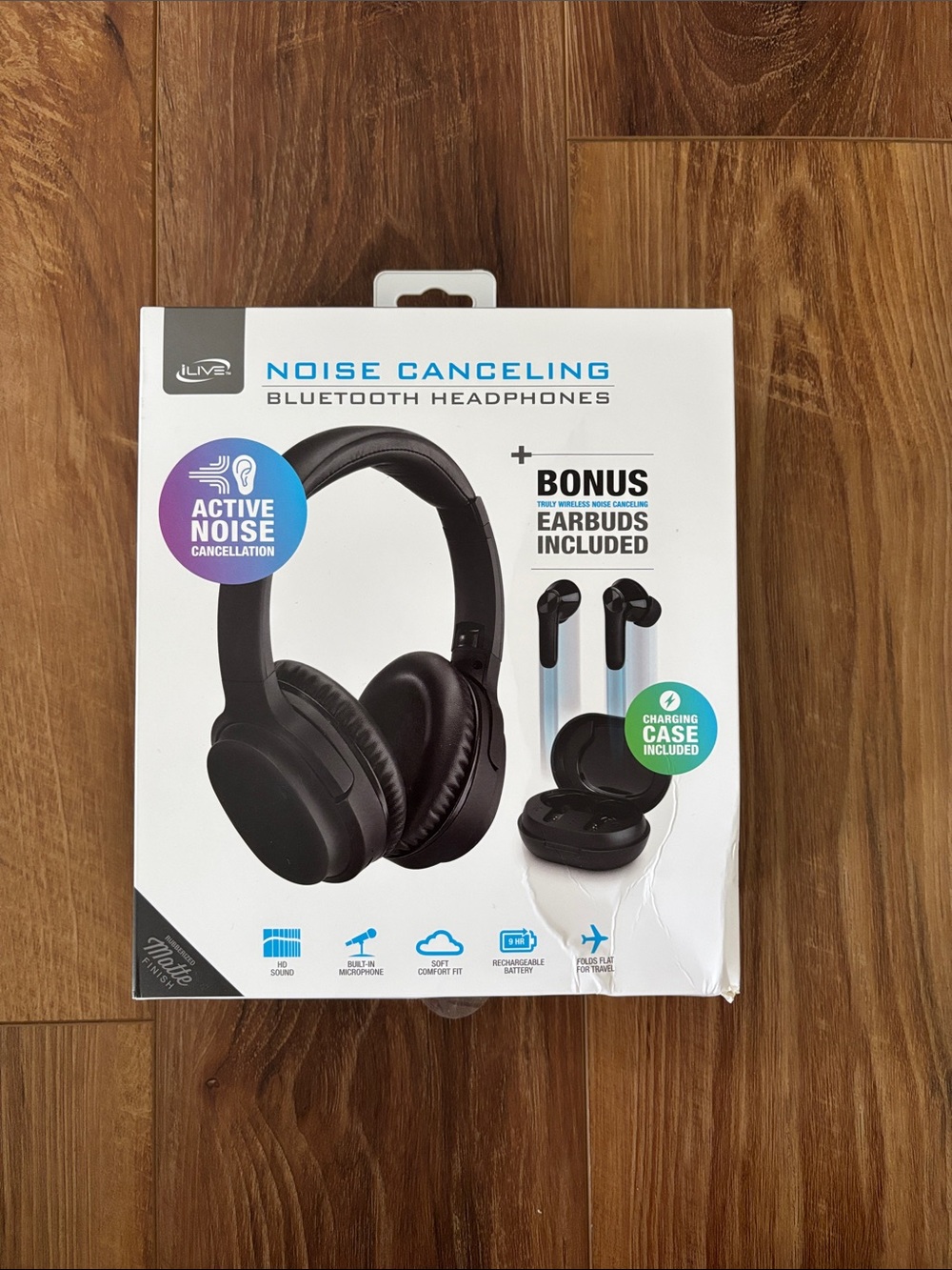 ILive Noise Canceling Bluetooth Headphones with Earbuds